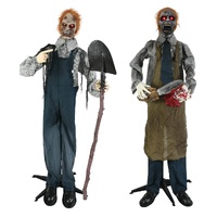 Zombie Gravedigger & Butcher Halloween Props
