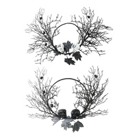 Skull Vine Wreath Asst
