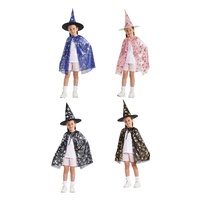 Colourful Witch Cape Set Kids Asst