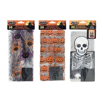 Halloween Transparent Treat Bags With Ties 27cm 20pk Asst
