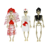 Hanging Skeleton In Lace 28cm Asst