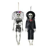 Hanging Skeleton Dark Bride and Groom 40cm Asst