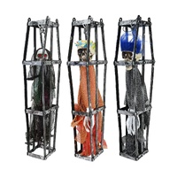Hanging Skeleton Caged 42cm