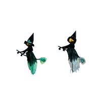 Light Up Flying Witch With Broom 1.2cm Asst