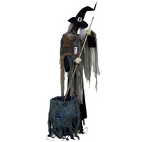 Animated Witch Stirring A Cauldron 2.1m