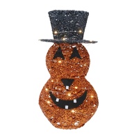 Pumpkin Stack Black Witch Hat 46cm