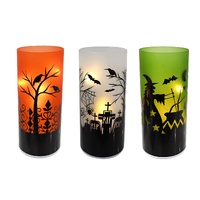 Rotating Nightscape Light Cylinder 20.5cm Asst