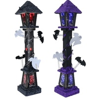 Haunted Glitter Lamp Post 60cm Asst