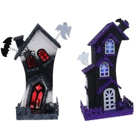 Haunted Glitter House 43cm Asst