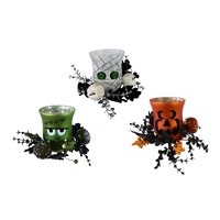 Creepy Glass Candle Holder 11cm