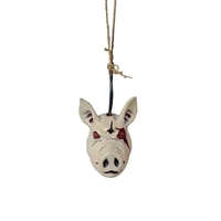 Hanging Hooked Pigs Head 38cm