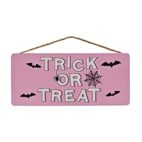 Pink Trick or Treat Sign 26.8cm