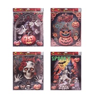 Halloween Artistic Scenes Window Sticker Asst