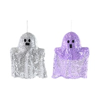 Hanging Sequin Ghost 40cm Asst