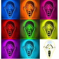 Stitched Demon Light Up Mask Asst