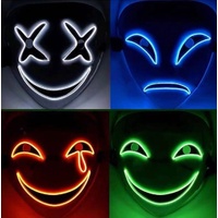 Stitched Light Up White Mask Asst