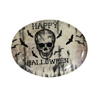 Spooky Skull Bat Plate 33cm