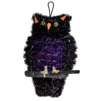 Hanging Tinsel Owl 32cm