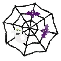 Hanging Tinsel Spider Web 40cm