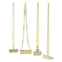 Slogan Necklace Asst