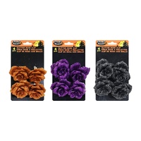 Glitter Rose Clip 4pk Asst