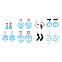 Halloween Dangly Earrings Iridescent Asst