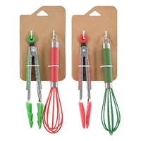 Christmas Tongs & Whisk Set Asst
