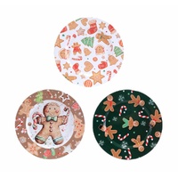 Gingerbread Metal Tray 33cm Asst