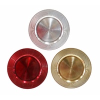 Metallic Fluted Charger Plate 33cm Asst