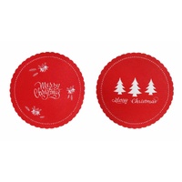 Christmas Placement Red Felt 35cm Asst