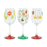 Wine Glass Printed 340mL Asst