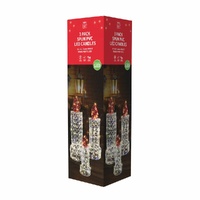 LED Candles Spun PVC 3pc Twinkle