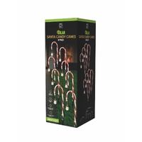 Solar Candy Cane With Santas 8pk