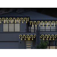 SOLAR ICICLE LIGHTS 400 WARM WHITE 8 FUNCTION