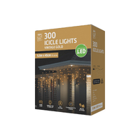 LED Icicle Lights 300 Vintage Gold