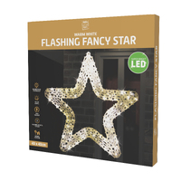 LED Pin Light Fancy Star 40cm Flashing Asst
