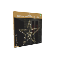 LED Starry Wire 2 in 1 Hang Star 80cm Asst