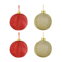 Inflatable Tinsel Garden Bauble 2pk 30cm Asst