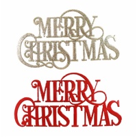 Metal Merry Christmas Metal Fancy Font Sign Asst