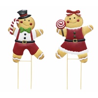Metal Gingerbreadman Yard Deco Asst