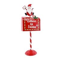 Metal Red Letter Box w/Deco 59cm Asst