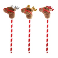 Christmas Riding Reindeer Stick Asst