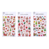 Christmas Gold Foiled Puffy Stickers Asst