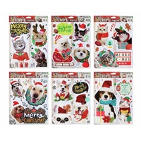 Funky Christmas Pet Stickers Asst