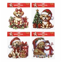 Window Cling Christmas Pet Laser Asst