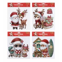 Window Cling Santa Laser Asst