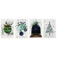 Cards Blue-Green Foiled Traditional 10pk