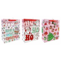 Giftbag Lge Sweet Christmas Laser Asst