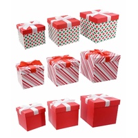 Giftbox With Ribbon Set/3 Square Asst